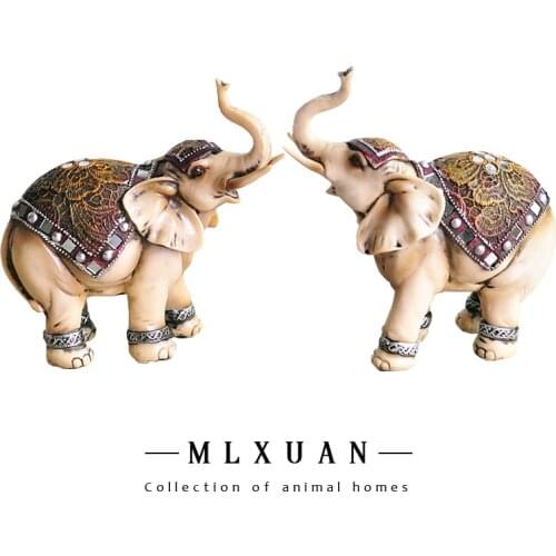 2PC/SET RESIN HANDMADE LUCKY ELEPHANT HOME DECORATION LIVING ROOM FENG SHUI WINE CABINET PORCH FURNISHINGS GIFT