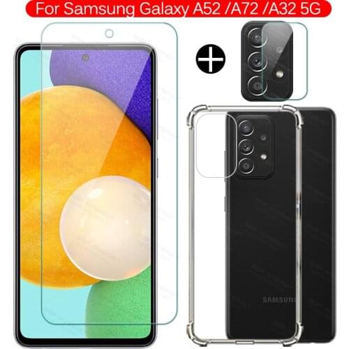 3in1 Camera Glass Case For Samsung Galaxy a52 5g Protective Glass For a72 a32 a42 a12 a02 a02s Soft Shell Shockproof Cover Coque