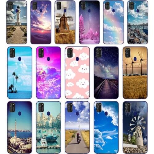 41SD clouds on blue sky Soft Silicone Tpu Cover phone Case for Samsung Galaxy M11 M21 A20 A20E A20S S10 S20 Plus