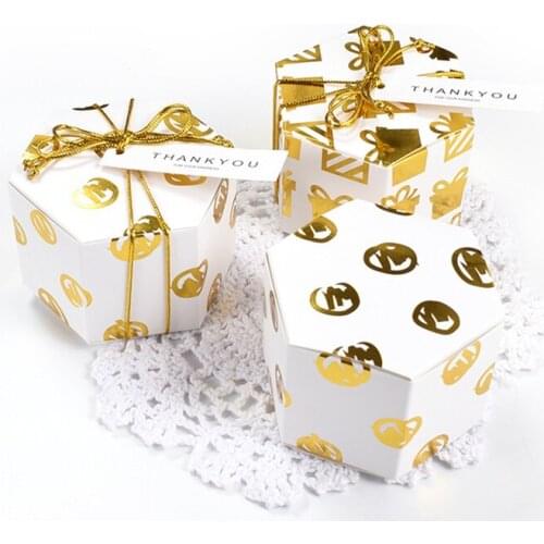 50pcs 7.5*7.5*5.5cm Hexagon Candy boxes Snack Boxes For Candy \ Cake \ Jewelry \ Gift \ toy \Party Packing boxes