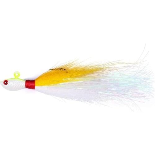 7cm-25g bucktail jigs can be choose 3D eyes Luminous saltwater big game Bass bucktail fishing lures