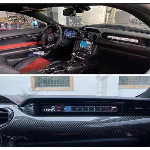 For Ford Mustang GT 2015 - 2020 2019 Car Co-pilot Racing Instrument LCD Display System Interior Modification Panel carbon fiber
