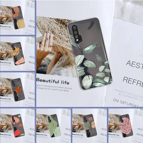For Huawei Nova 5t 5i 5 Pro 5z Phone Case Art Flower Aesthetic Silicone Transparent Back Cover For Huawei Nova 7 6 Se Pro 5G