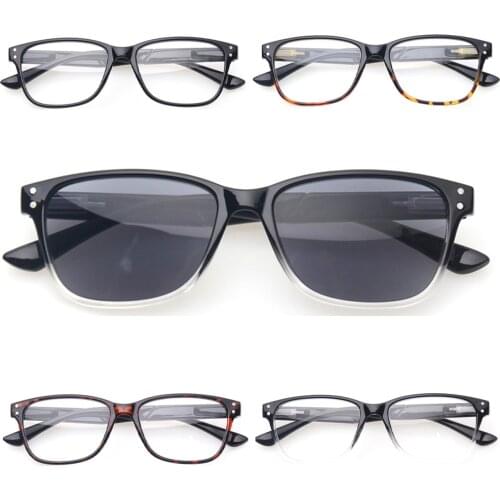 "Fashion Reading Glasses Spring Hinge Oval Frames Quality Eyeglasses Include Sun Readers for Men and Women 0.5 1.75 2.0 2.5 4.0"