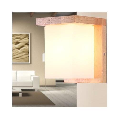 Loft crystal lampes suspendues crystal wall sconce lighting wood glass ball bedroom aisle corridor lampara pared wall lamp