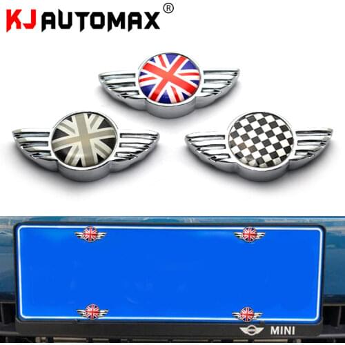 KJAUTOMAX for Mini Cooper F55 F56 F60 R60 R55 R56 License Plate Screw Rainbow Checher GreyJack UnionJack