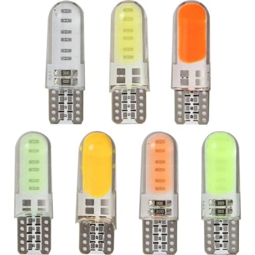 T10 W5W White Red Silicagel Trunk Lamp Turn Signal Wedge License Plate Led Car Marker Light Reading Dome Lamp Auto Parking Bulb