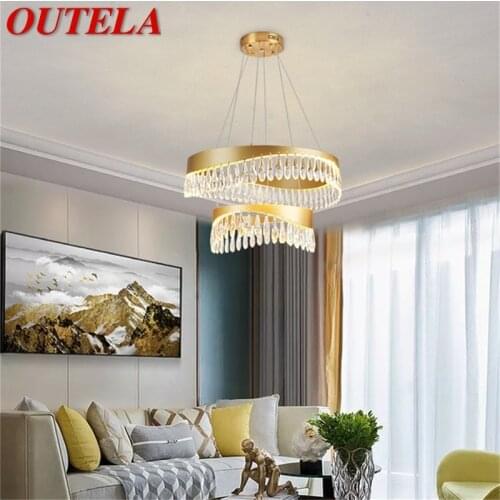 OUTELA Chandelier Pendant Lamp Postmodern Gold Luxury Home LED Light Fixture for Living Dining Room