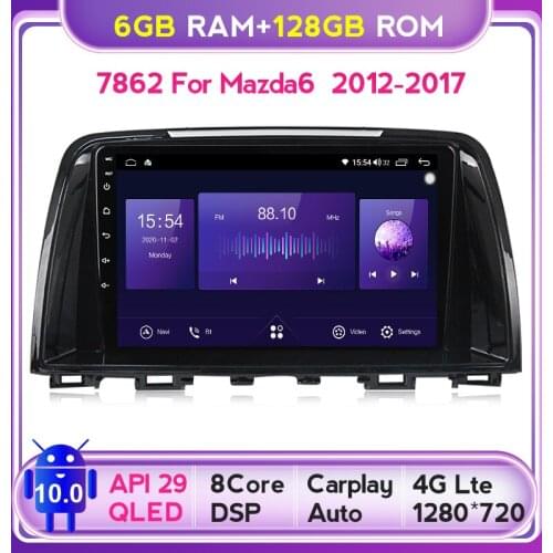 Mekede 7862 QLED 1280*720 6GB+128GB DSP Android 10 Car Stereo Head Unit GPS Multimedia Player For Mazda 6 3 GL GJ 2012 2017