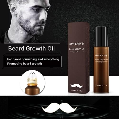 Men 10ml Natural Organic Beard Growth Oil Beard Wax Hair Loss Product Plant-based for Groomed Beard Growth Essence Hot Sale