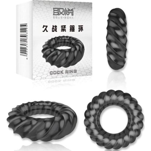 Soft TPE Thread Penis Ring Delay Ejaculation Retarder Hard Erection Adult Massage Male Adult Couples Sex Erotic Toy