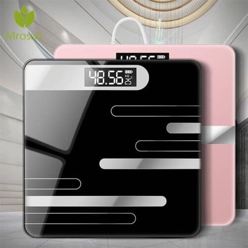 Bathroom USB Charging Body Floor Scale Glass Smart Electronic Scales LCD Display Body Weighing Home Digital Weight Scale