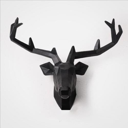 WALL HANGING 3D RESINS ANIMAL DEER HEAD DECORATION LIVING ROOM PORCH DECORATION ANIMAL SCULPTURE CRAFTS WALL HANG ACCESSORIES