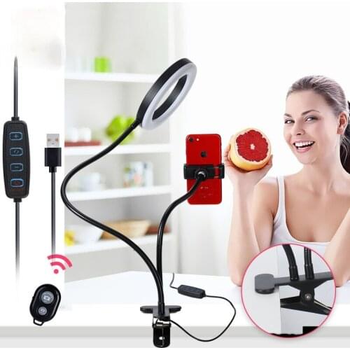 6-inch Clip Desktop Live Light Filling Lamp Ring Lighting Lamp Folding Beauty Selfie Lamp For iphone xiaomi mobile phone