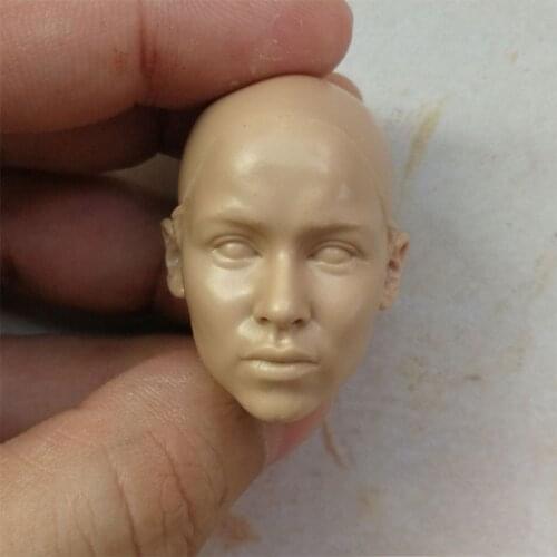 Unpainted 1/6 Emilia Clarke Head Sculpt Female Soldier Head Carving Fit Transplant Hair for Artist Fans DIY