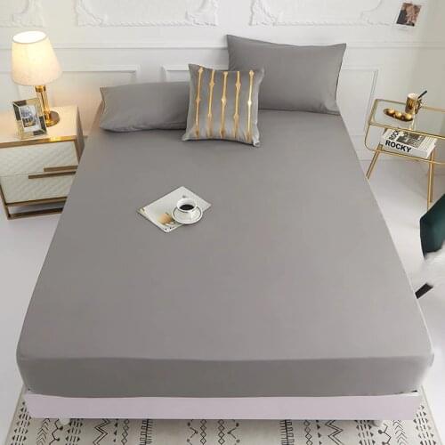 New Product 1pc 100%Polyester Solid Fitted Sheet Mattress Cover Four Corners With Elastic Band Bed Sheet(need order pillowcases)
