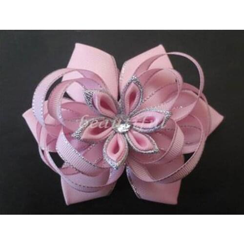Wholesales free shipping 10 pcs BLESSING Happy Girl Hair Accessories New Style 4.5-5" Lotus Bow Clip