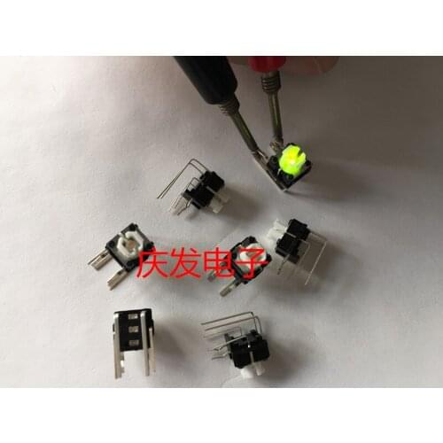 Original new 100% TL1260GQNOCAP with LED light green light touch switch button side press bend foot