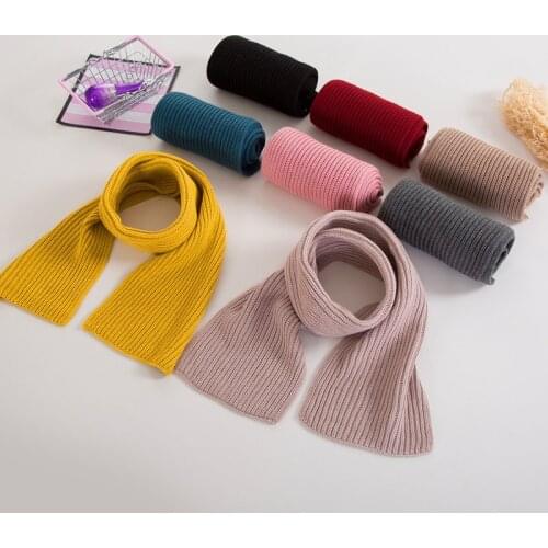 New 2020 Autumn Winter Baby Scarf Boy Girls Knitted Scarf pure color Kids Neck Warmer Scarf Children Scarves