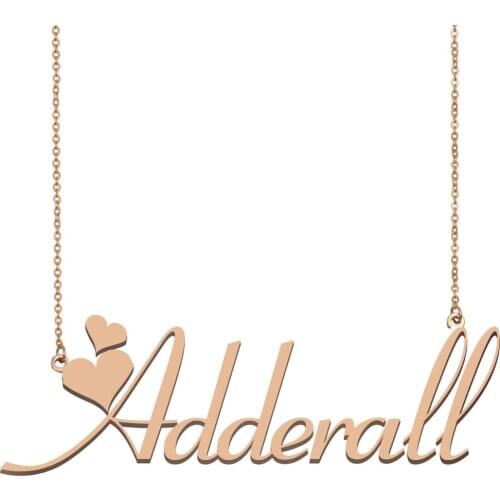 Adderall Name Necklace, Custom Nameplate Necklace for Women Girls Best Friends Birthday Wedding Christmas Mother Days Gift