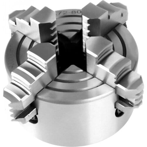 Lathe Chuck K72-80 4-Jaw Independent & Reversible Jaw Metal Lathe Chuck Turning Machine Tools Accessories 1 Set