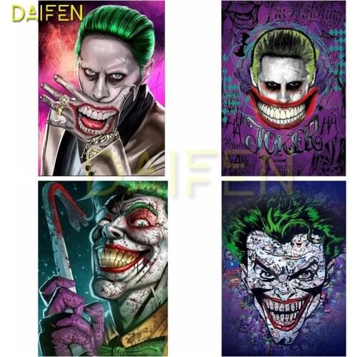 Full Square Diamond mosaic Poker Joker Full Round Diamond embroidery Cross stitch Mask gold ring 5DDIY Diamond painting necklace