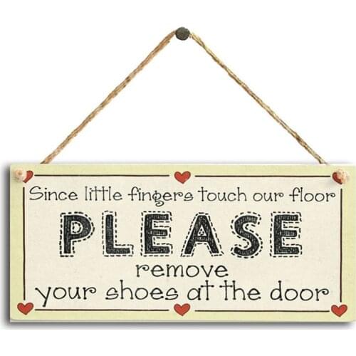 Practical Boutique Since Fingers Touch Our Floor Please Remove Your Shoes At The Door Plaque Wooden Sign Hanging Gift