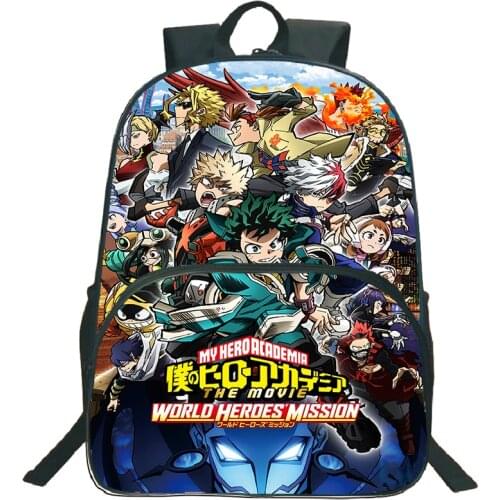 Mochila My Hero Academia Anime Backpack Deku School Bags for Boys Girls Cartoon Backbags Children BookBag Teens Zipper Rucksack