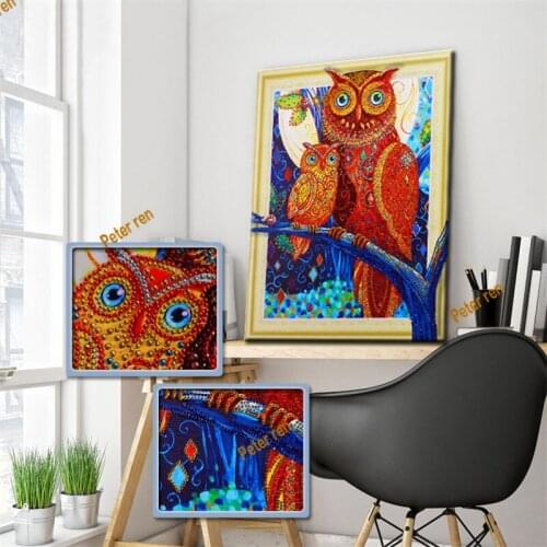 Peter ren special-shaped Diamond cross stitch new diy diamond painting animal full diamond diamond mosaic embroidery animal owl