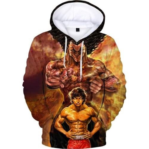 2021 Baki 3D Printed Hoodie Sweatshirts Men Women Fashion Casual Anime Pullover Oversize Streetwear Clothes Kawaii Kids Tops