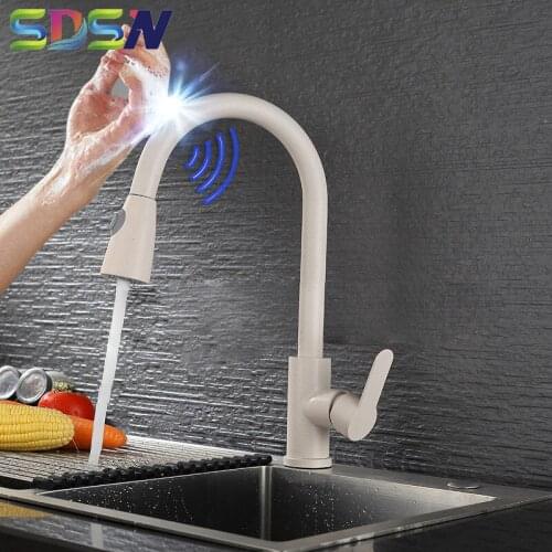 Pull Out Kitchen Faucet SDSN Smart Touch Control Kitchen Faucet Pull Down Sensor Kitchen Faucets Stainless Steel Touch Faucets
