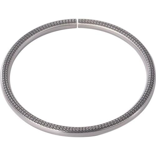 999 pure silver retro matte Baifu Heart Sutra back word pattern coin Ladies' National style sterling silver bracelet