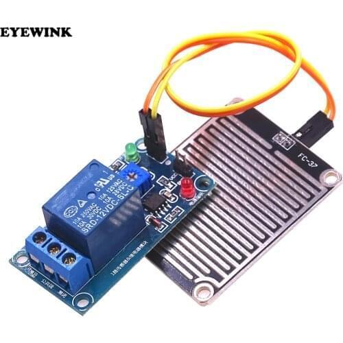 10pcs/lot DC 12V Rain water sensor module + Relay Control Module for Arduino robot kit