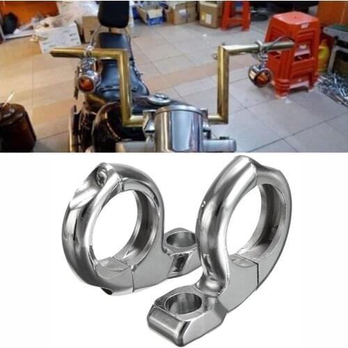 2pcs/set 1inch Handlebar Motorcycle Turn Light/Mirror Adapter Clamp Mount Silver