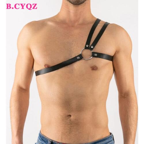 B.CYQZ Garter Leather Harness Wen Sexual Gay Male Belt Rave Body Lingerie Punk Clothing Adjustable Bondage Cage Strap Bdsm Sexy