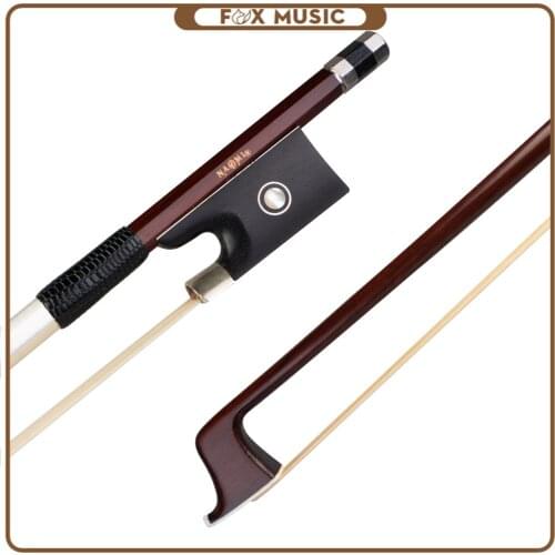 Brazilwood Bow Round Stick Lizard Skin Grip White Mongolia Horsehair Ebony Frog W/ Paris Eye Inlay Beginner Use