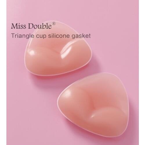 Miss double Bikini Bra inserts Removable Women Push up Swimsuit Silicone Breast enhancement Triangle Pads intimates accessories