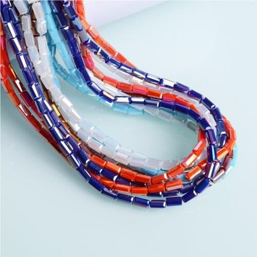 Long Cube Beads 3x6mm Jewelry Accessories Glass Cuboid Beads For Jewelry Making