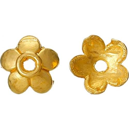 DoreenBeads Bead Caps Flower Gold color(Fit 8mm Beads)7mm x 6mm(2/8" x 2/8"),Hole:Approx 1mm,1000PCs