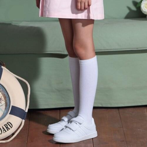 Knee High Socks Kids Boys Girls Long Tube Socks for School Uniform Children White Socks Harajuku Socks Long Student Black 4-15Y