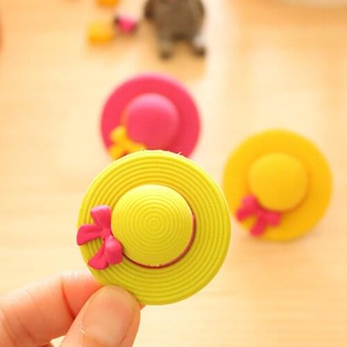 Creative Candy Color Girl Sun Hat Eraser Adorable Collection Pencil Erasers for Kids Gift Novelty Erasers for Classroom Rewards