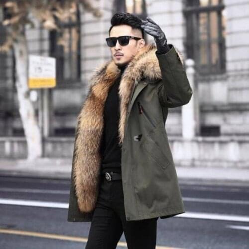 5XL Fur Collar Hooded Men Winter Jacket 2021 New Fashion Warm Wool Liner Man Jacket and Coat Windproof Male Parkas Casaco Y115