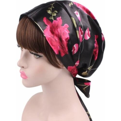 58cm Soft Silk Hair Styling Caps Women Night Sleep Shower Cap Adjustable Ladies Long Hair Care Bonnet Headwrap Hat Accessories