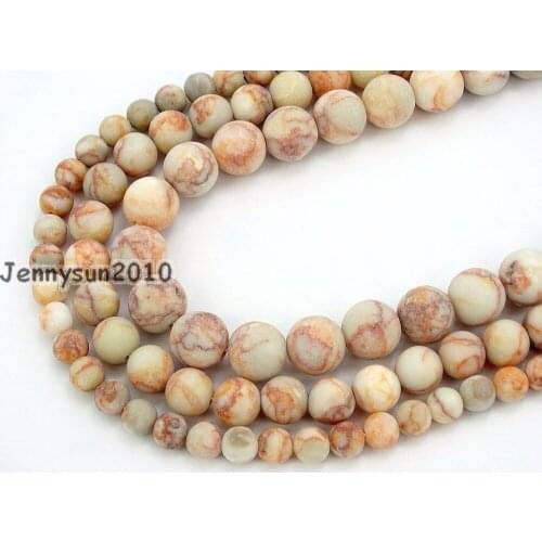 Natural Matte Red Spider Web Ja-sper Gems Stone Round Spacer Beads 15'' 6mm 8mm 10mm for Jewelry Making Crafts 5 Strands/Pack