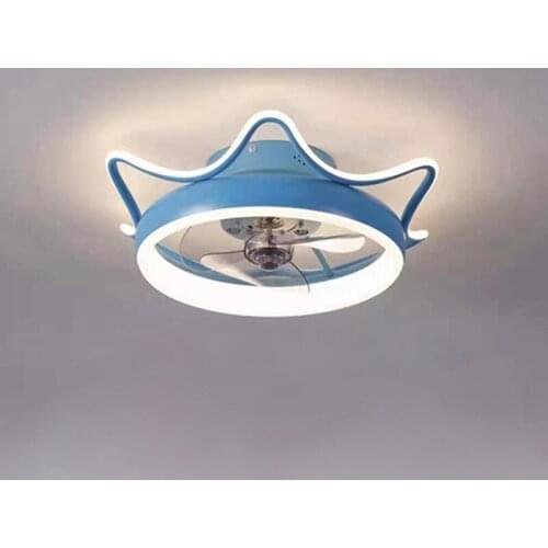 Nordic Creative Ceiling Fan Light Home Study Bedroom Mute Intelligent Remote Control Metal Ceiling Fan Light