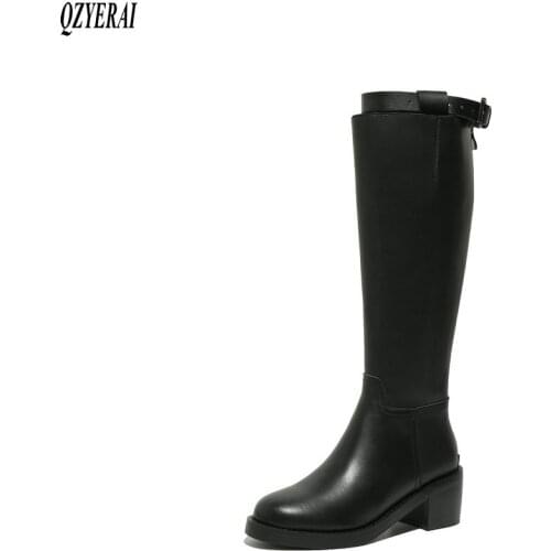 New winter natural Genuine leather Knee high boots women boots Motorcycle boots Fur one 100% cowhide Knight boots snow boots