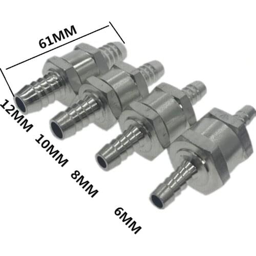 One Way 6/8/10/ 12mm 4 Size Valves Aluminium Alloy Fuel Non Return Check Valve One Way Fit Carburettor