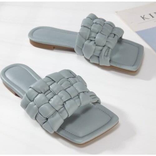 New Summer Fashion Design Weave Women Sandals Flat heels Ladies Sandals Open Toe Shoes Colorful Candy Colors Sweet Flats