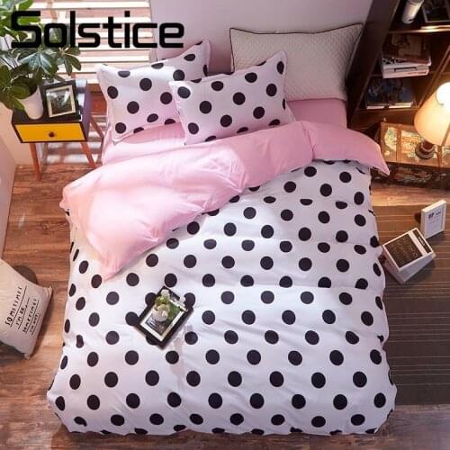 Solstice Home Textile Soft Pink Girl Bed Linen 3/4Pcs Sweet Comfort Bedding Set Duvet Cover Pillowcase Bed Sheet Queen Twin Size