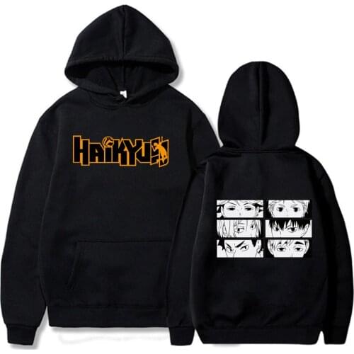 2021 Japanese Anime Haikyuu Hoodies Men Funny Karasuno Fly High Unisex Sweatshirts Male